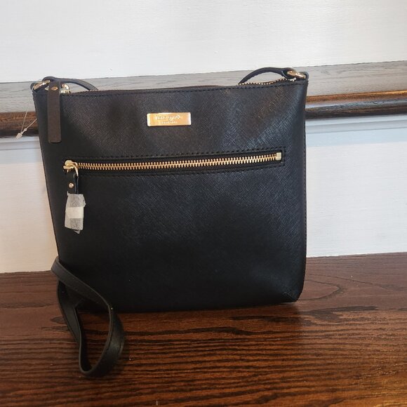 $249-NEW - KATE SPADE Crossbody Black with Gold hardware-100% leather - Picture 3 of 7